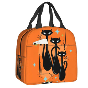 Cat Illustration Halloween Themed Lunch Bags-Enchanted peach