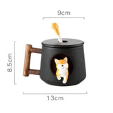 Ceramic Kawaii Shiba Mugs-Enchanted peach