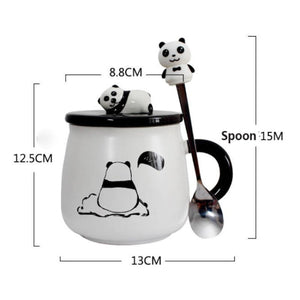 Ceramic Panda Mugs-Enchanted peach