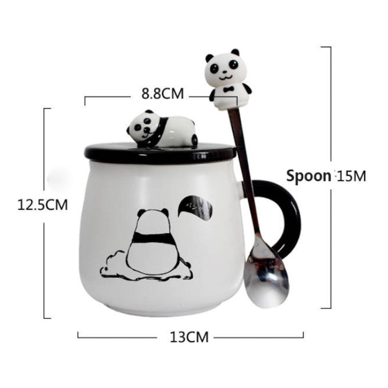 Ceramic Panda Mugs-Enchanted peach