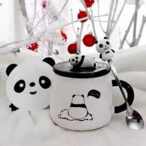 Ceramic Panda Mugs-Enchanted peach