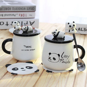 Ceramic Panda Mugs-Enchanted peach