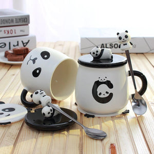 Ceramic Panda Mugs-Enchanted peach