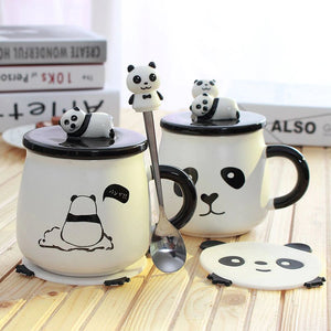 Ceramic Panda Mugs-Enchanted peach