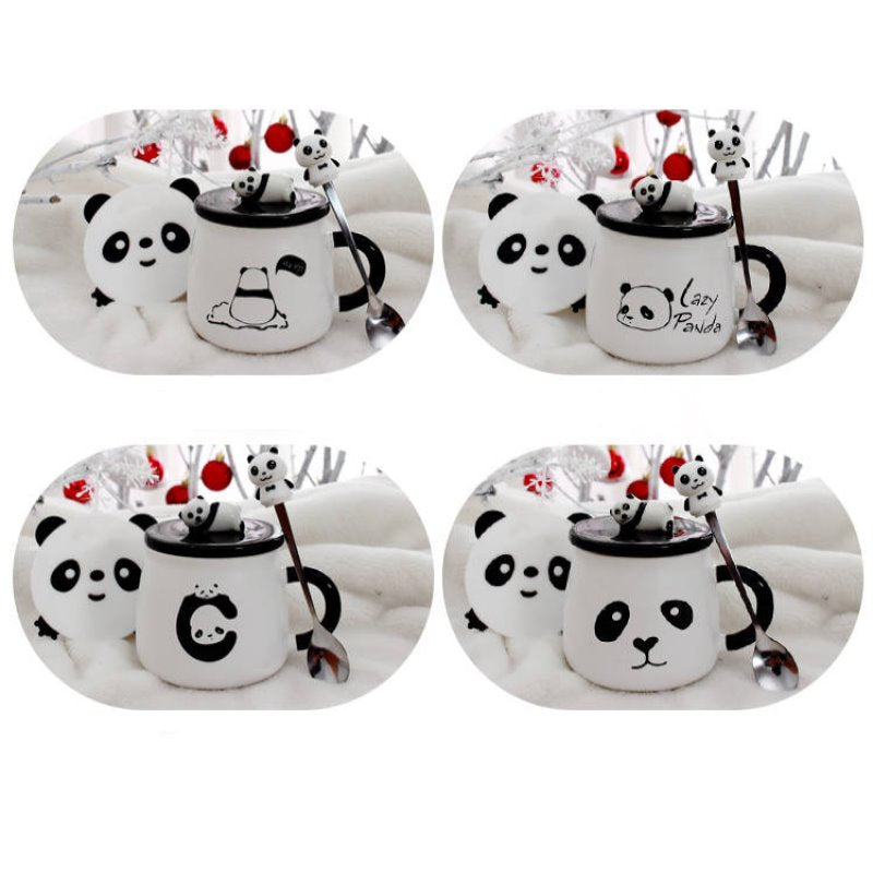 Ceramic Panda Mugs-Enchanted peach