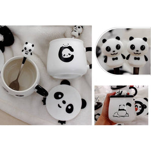 Ceramic Panda Mugs-Enchanted peach