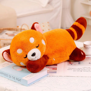 Chai the Sleeping Red Panda Plushie-Enchanted peach