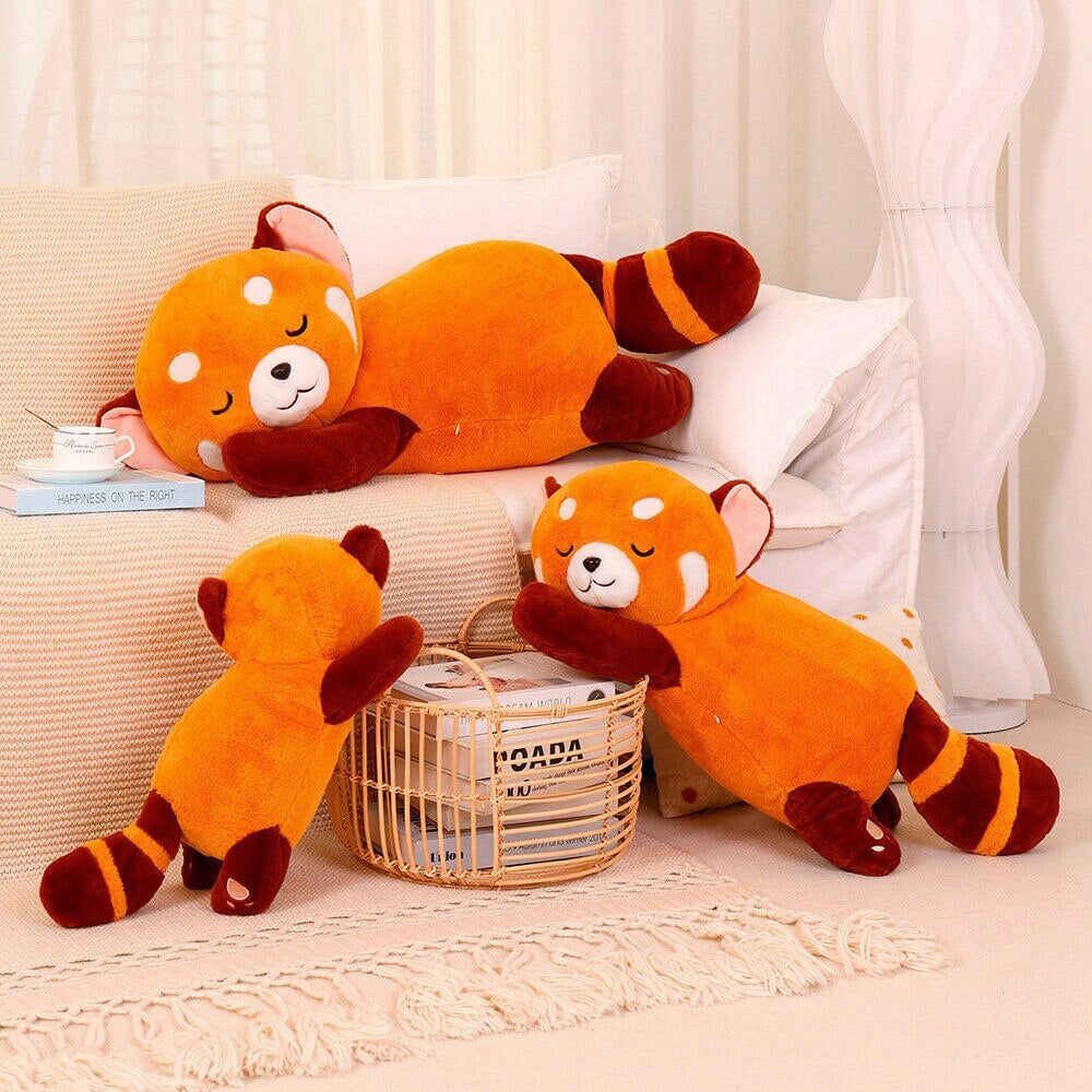 Chai the Sleeping Red Panda Plushie-Enchanted peach