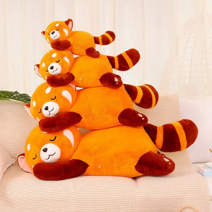 Chai the Sleeping Red Panda Plushie-Enchanted peach