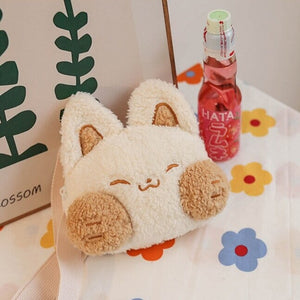 Cheeky Fox Plush Bag-Enchanted peach