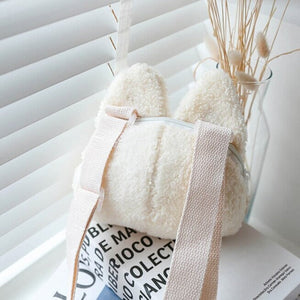 Cheeky Fox Plush Bag-Enchanted peach