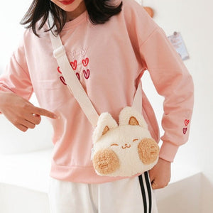 Cheeky Fox Plush Bag-Enchanted peach