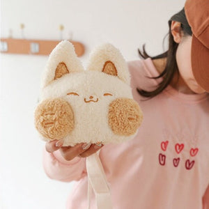 Cheeky Fox Plush Bag-Enchanted peach