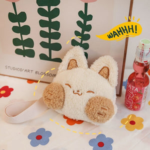 Cheeky Fox Plush Bag-Enchanted peach