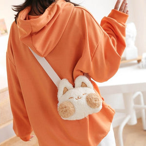 Cheeky Fox Plush Bag-Enchanted peach