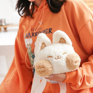 Cheeky Fox Plush Bag-Enchanted peach