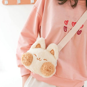 Cheeky Fox Plush Bag-Enchanted peach