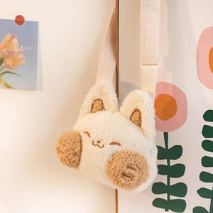 Cheeky Fox Plush Bag-Enchanted peach