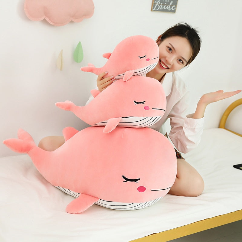 Cheerful Chonky Plumpy Pink Blue Whale-Enchanted peach