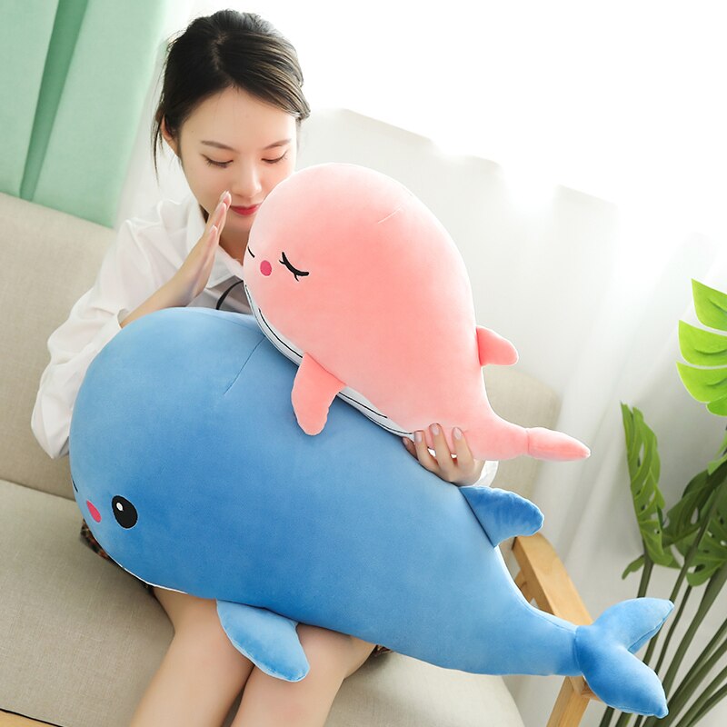 Cheerful Chonky Plumpy Pink Blue Whale-Enchanted peach