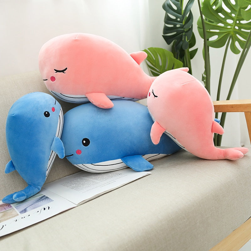 Cheerful Chonky Plumpy Pink Blue Whale-Enchanted peach