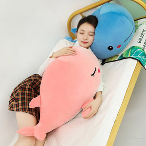 Cheerful Chonky Plumpy Pink Blue Whale-Enchanted peach