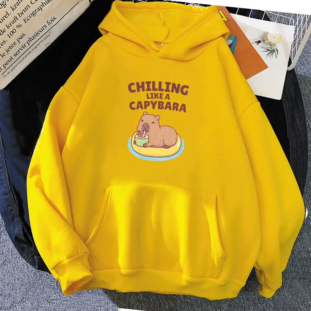 Chilling Like A Capybara Unisex Hoodie-Enchanted peach