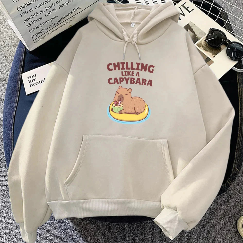 Chilling Like A Capybara Unisex Hoodie-Enchanted peach