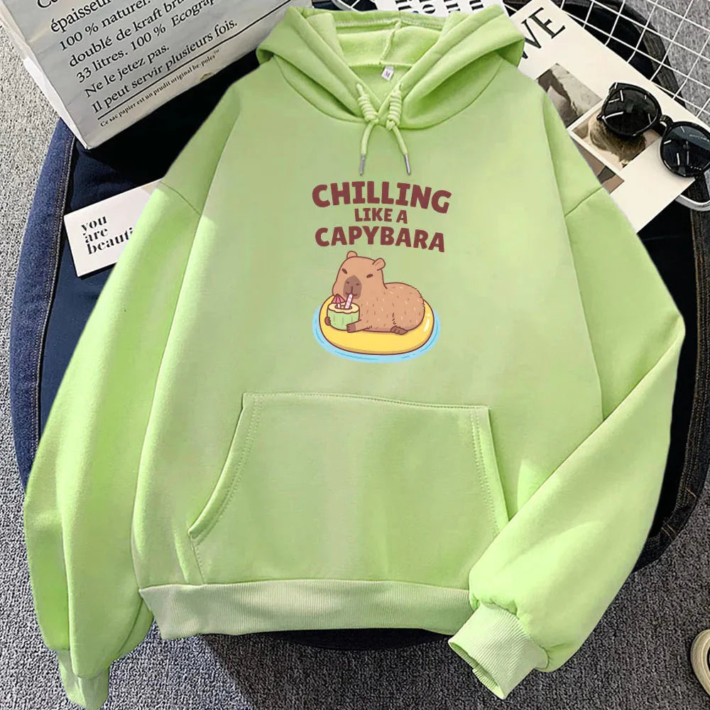 Chilling Like A Capybara Unisex Hoodie-Enchanted peach