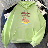 Chilling Like A Capybara Unisex Hoodie-Enchanted peach