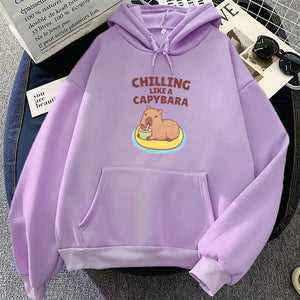 Chilling Like A Capybara Unisex Hoodie-Enchanted peach