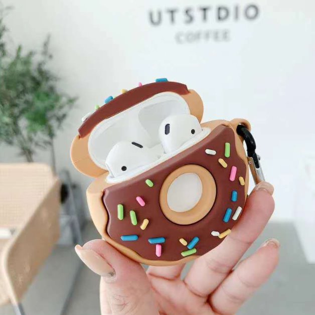 Chocolate Donut Airpods Case (1&2)-Enchanted peach