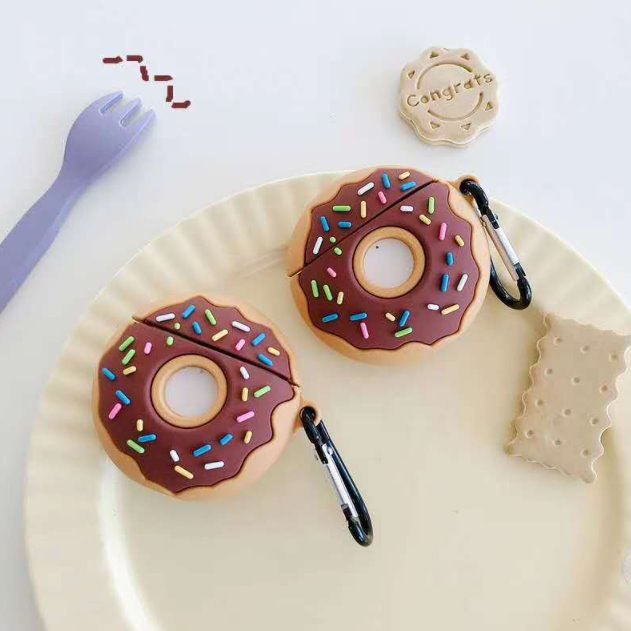 Chocolate Donut Airpods Case (1&2)-Enchanted peach