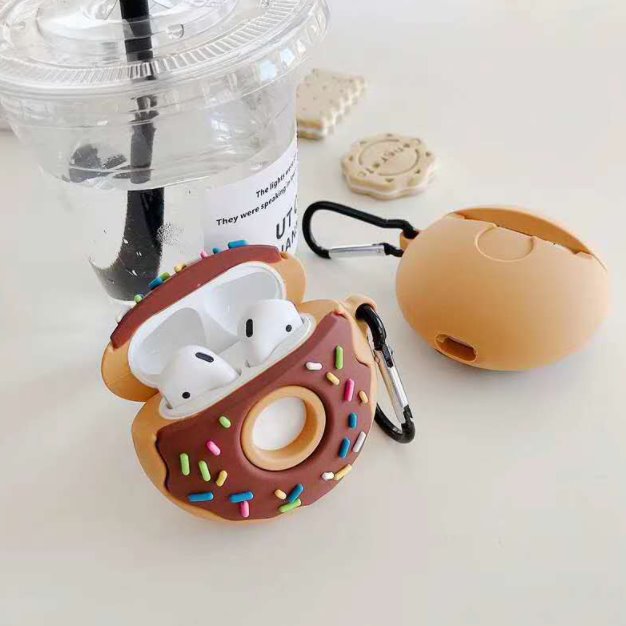 Chocolate Donut Airpods Case (1&2)-Enchanted peach