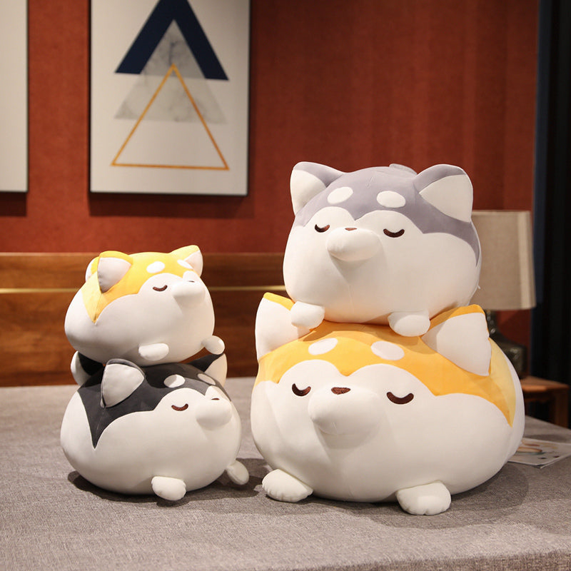 Chonky Cheerful Shiba Inu Squad Plushies-Enchanted peach