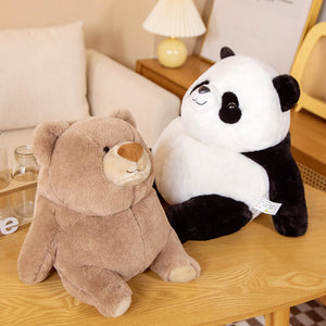 Chonky Fat Bear Panda Polar Bear Plushies-Enchanted peach