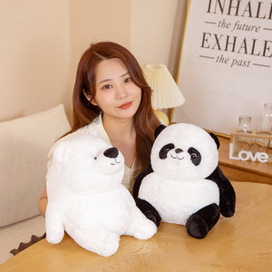 Chonky Fat Bear Panda Polar Bear Plushies-Enchanted peach