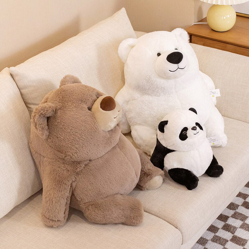 Chonky Fat Bear Panda Polar Bear Plushies-Enchanted peach