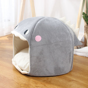 Chonky Kawaii Dinosaur Cave Cat Dog Bed-Enchanted peach