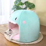 Chonky Kawaii Dinosaur Cave Cat Dog Bed-Enchanted peach