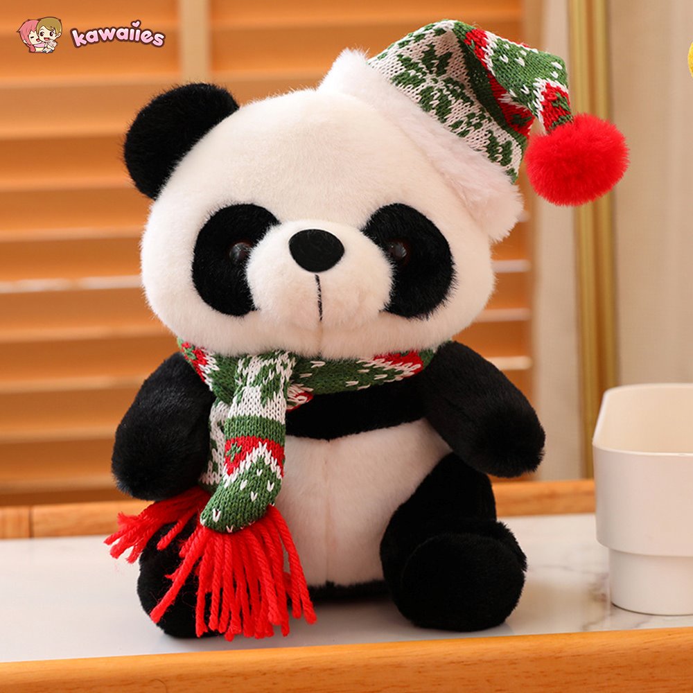 Christmas Santa Panda Plushies-Enchanted peach