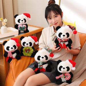 Christmas Santa Panda Plushies-Enchanted peach