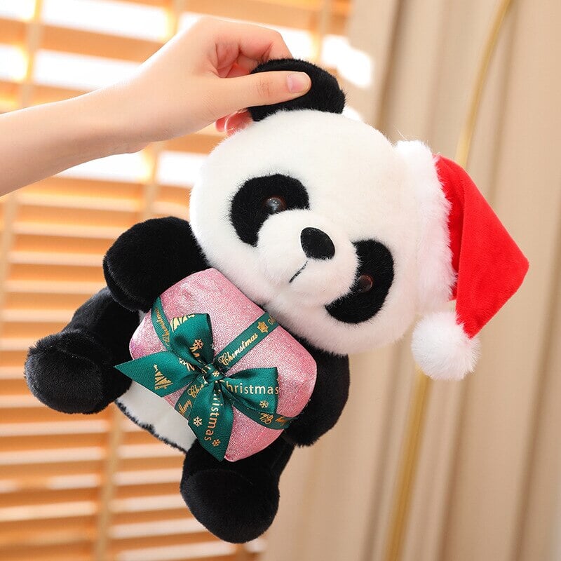 Christmas Santa Panda Plushies-Enchanted peach