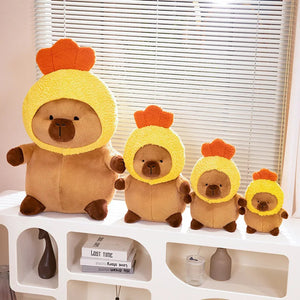 Chubby Capybara Plushie With Hat-Enchanted peach