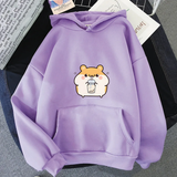 Chubby Hamster Drinking Bubble Tea Unisex Hoodie-Enchanted peach