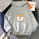 Chubby Hamster Drinking Bubble Tea Unisex Hoodie-Enchanted peach