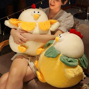 Chubby Round Chicken Plush-Enchanted peach