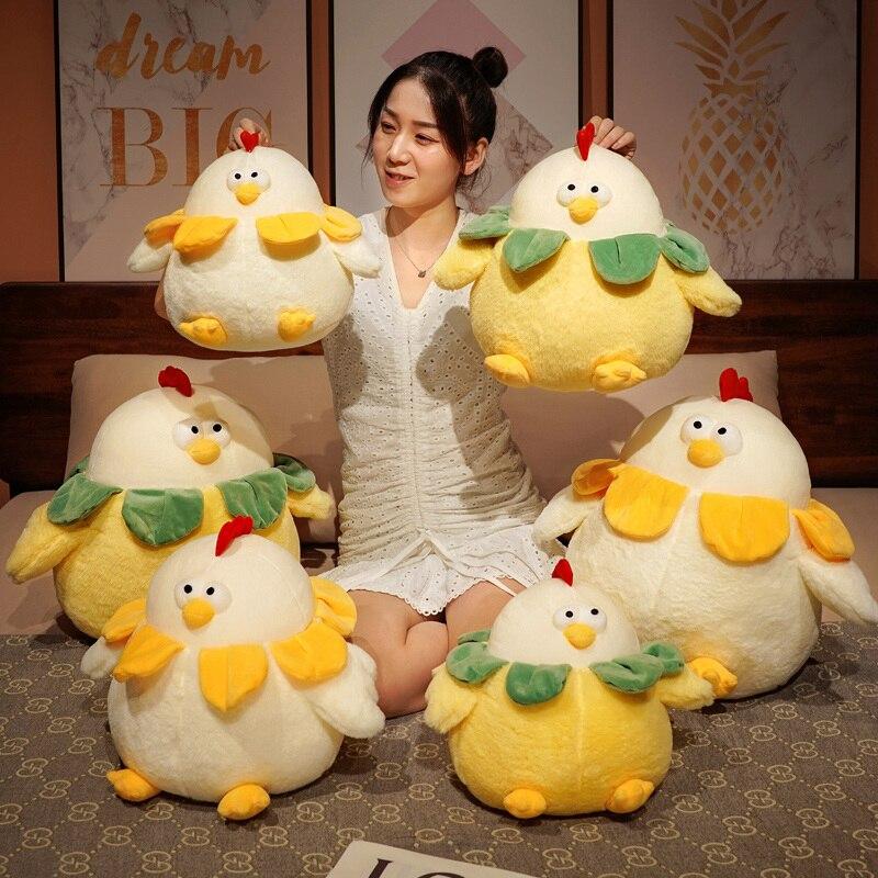 Chubby Round Chicken Plush-Enchanted peach