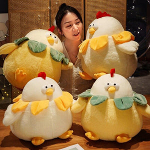 Chubby Round Chicken Plush-Enchanted peach