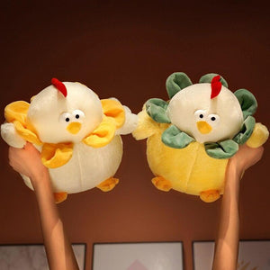 Chubby Round Chicken Plush-Enchanted peach